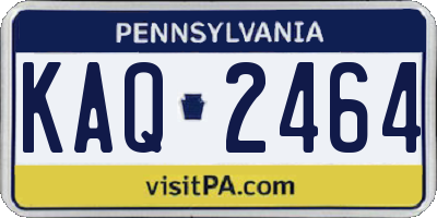 PA license plate KAQ2464