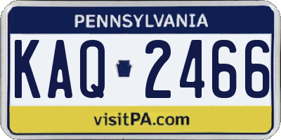 PA license plate KAQ2466