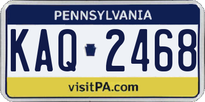 PA license plate KAQ2468