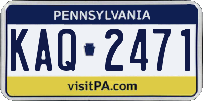 PA license plate KAQ2471