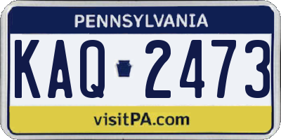 PA license plate KAQ2473