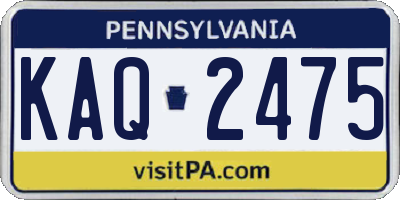 PA license plate KAQ2475