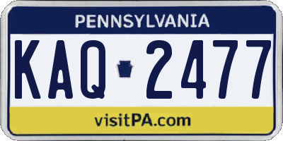 PA license plate KAQ2477