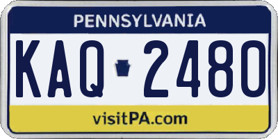 PA license plate KAQ2480