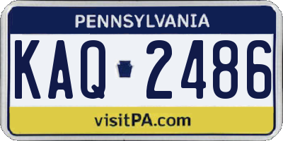 PA license plate KAQ2486