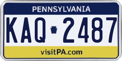 PA license plate KAQ2487