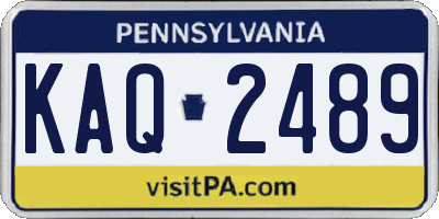 PA license plate KAQ2489