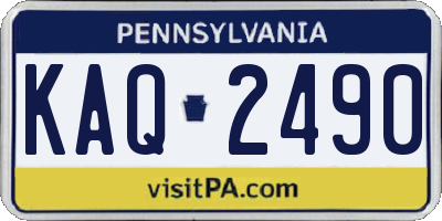 PA license plate KAQ2490