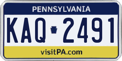 PA license plate KAQ2491