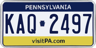 PA license plate KAQ2497