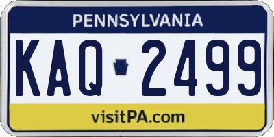PA license plate KAQ2499
