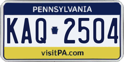 PA license plate KAQ2504
