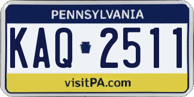 PA license plate KAQ2511