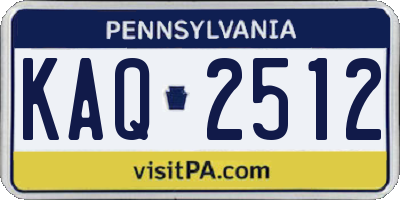 PA license plate KAQ2512
