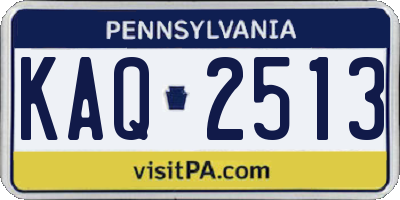 PA license plate KAQ2513