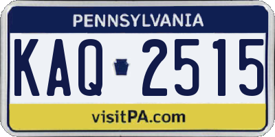 PA license plate KAQ2515