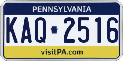 PA license plate KAQ2516