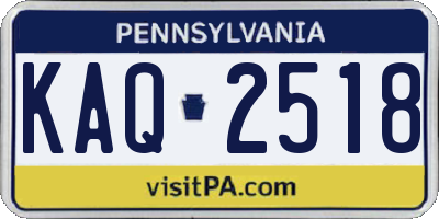 PA license plate KAQ2518
