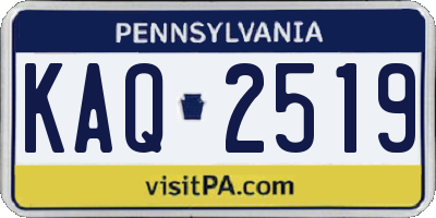 PA license plate KAQ2519
