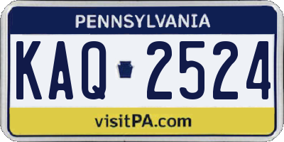 PA license plate KAQ2524