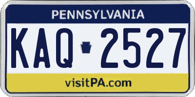 PA license plate KAQ2527