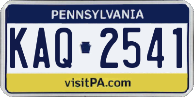 PA license plate KAQ2541