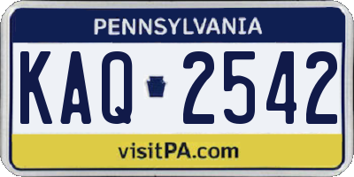 PA license plate KAQ2542