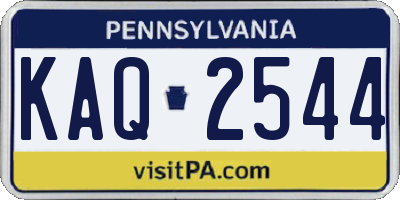 PA license plate KAQ2544