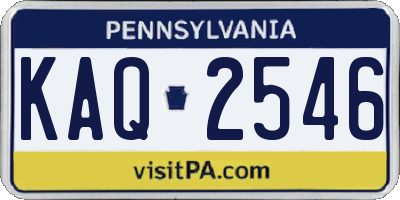 PA license plate KAQ2546