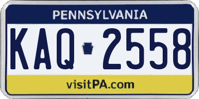 PA license plate KAQ2558