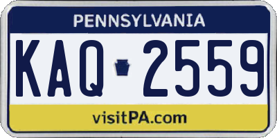 PA license plate KAQ2559