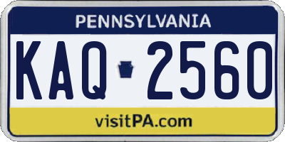 PA license plate KAQ2560