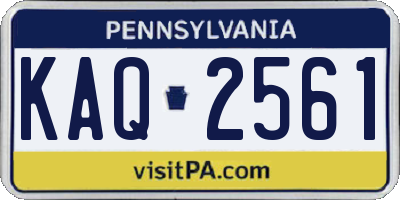 PA license plate KAQ2561