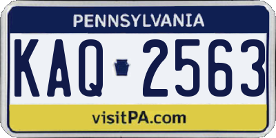 PA license plate KAQ2563