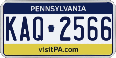 PA license plate KAQ2566