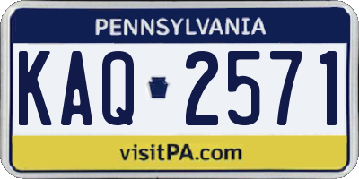 PA license plate KAQ2571