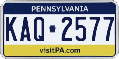 PA license plate KAQ2577