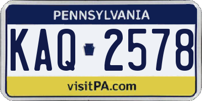 PA license plate KAQ2578