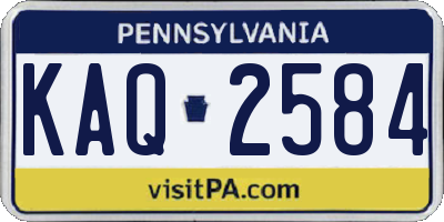 PA license plate KAQ2584