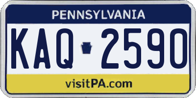 PA license plate KAQ2590