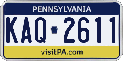 PA license plate KAQ2611