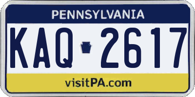 PA license plate KAQ2617