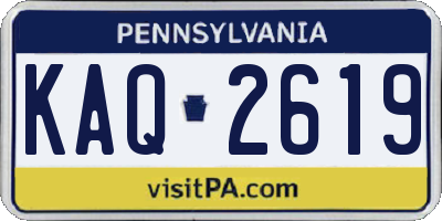 PA license plate KAQ2619
