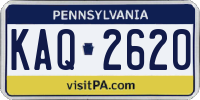 PA license plate KAQ2620