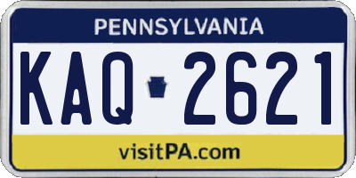 PA license plate KAQ2621
