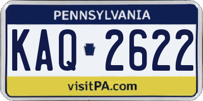 PA license plate KAQ2622