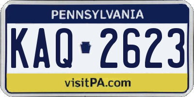 PA license plate KAQ2623