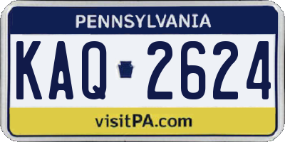 PA license plate KAQ2624