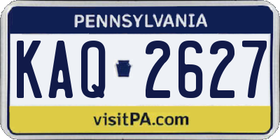 PA license plate KAQ2627