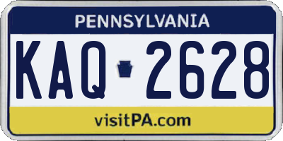 PA license plate KAQ2628